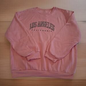 New Los Angeles California Pink Sweatshirt Women XL Crewneck Oversized Pullover